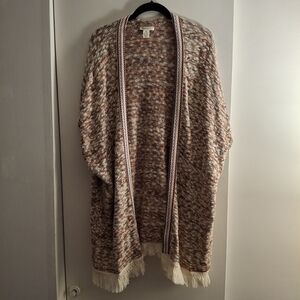 Westbound Women's Multicolor Knit Open Front Sleeveless Cardigan Sweater